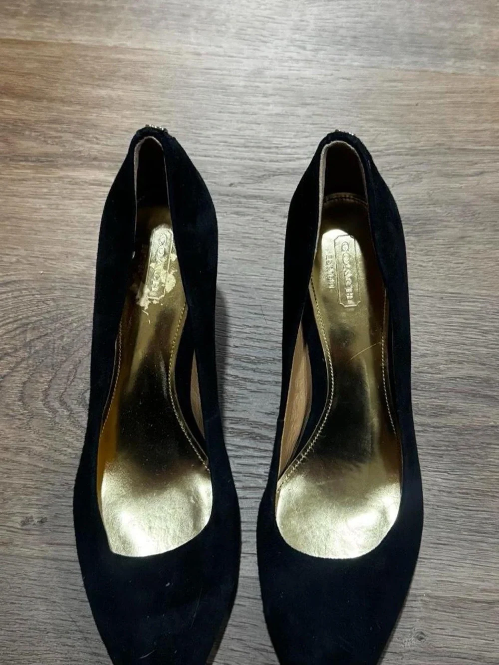 Coach Black Suede  Pointed-Toe Heels